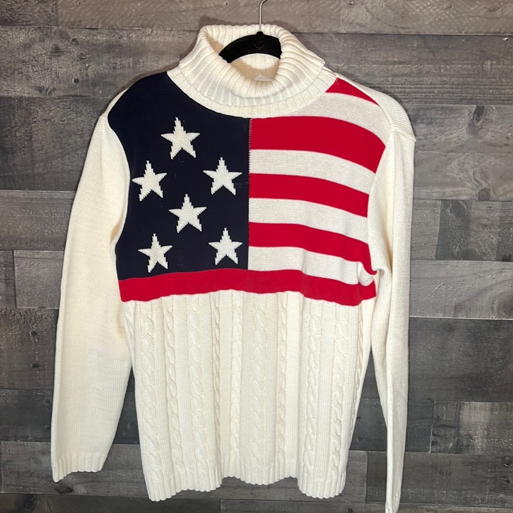 American Flag Parkhurst Cowl Neck Sweater